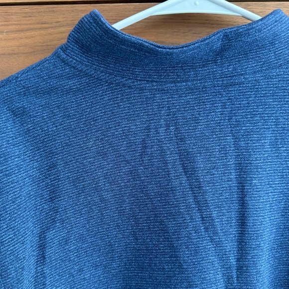 Van Heusen Never Tuck Sweater Mens Blue 1/4 Zip Long Sleeve Classic Fit Size L - Picture 7 of 12